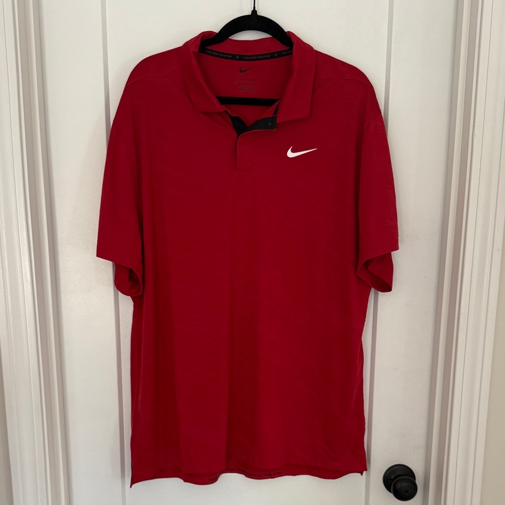 Nike Men's Red Golf Shirt - Dry Fit, Tiger Woods Collection, NWT